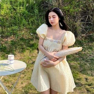 brand new Yellow jewelled puffy dress